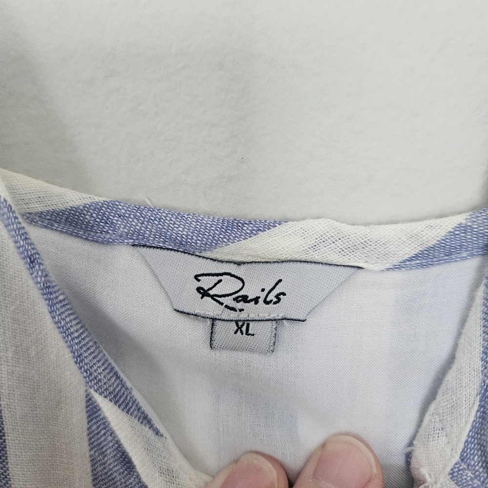 Rails Frida Ciel Stripe Print Tiered Midi Dress S… - image 7